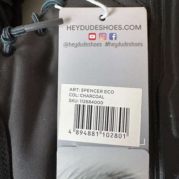 NWT Hey Dude SPENCER ECO LightShell Boots Charcoal Men’s 7 - Picture 7 of 8